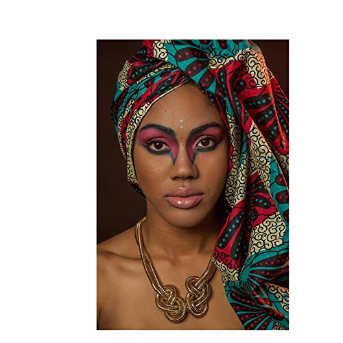 Toile femme africaine pour salon chaleureux grand tableau déco ethnique chic