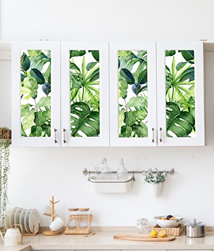 Haokhome 93143 Tropical Wallpaper Peel And Stick Palm Leaves Removable Stick On Home Decor 17.7In X 118In #TOP3