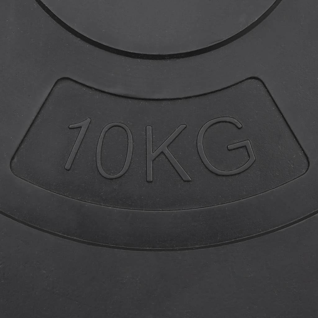 Set di dischi da 30 kg, 4 dischi da 2 x 10 kg, 2 x 5 kg, con rivestimento in plastica, non danneggiano il pavimento, per barre da 2,5 cm