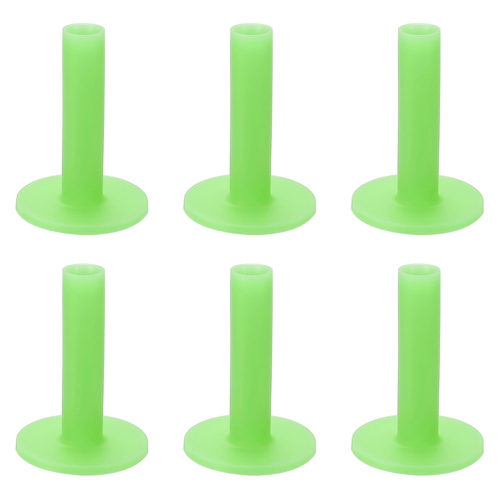 YELARXI Rubber Golf Practice Tee, Driving Tee 3 Inch & 6 Pack & Rubber & Green-Fitting for (Indoor/Outdoor/Golf Hitting Mats/Courses/Backyards/Lawns)