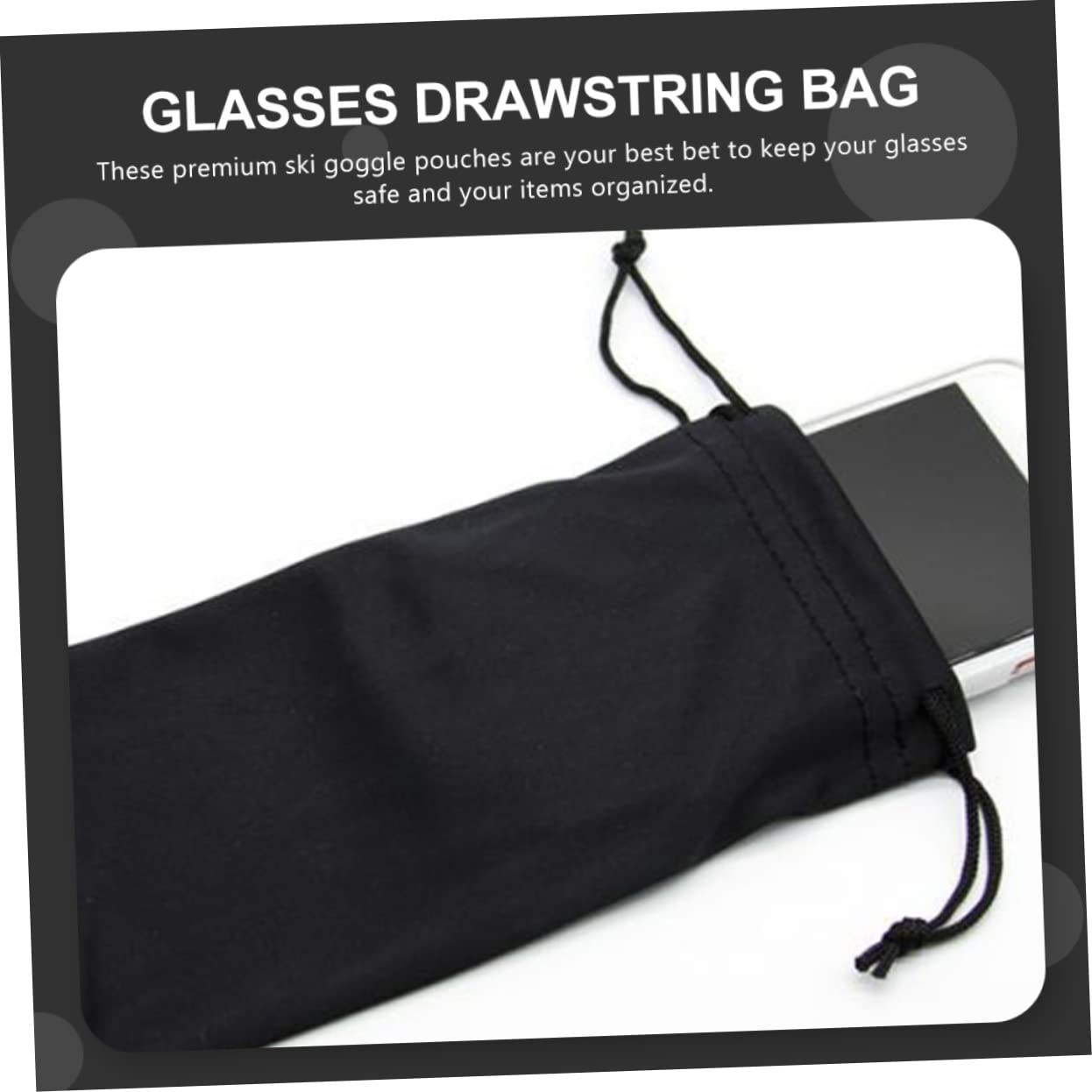 ibasenice Aufbewahrungstasche Für Brillen Skibrille Schutzbrille Weiche Sonnenbrillentasche Taschen Brillentragetasche Aufbewahrungstasche Für Flugbrillen Flanell Schwarz