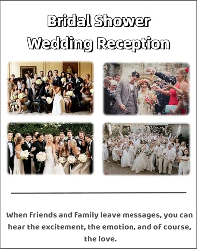 Image of Video & Audio Guest Book Wedding Phone Guestbook Creative Easy to Use & Fun Engagements Anniversaries Baby Showers Graduation (Victorian, Off-White)