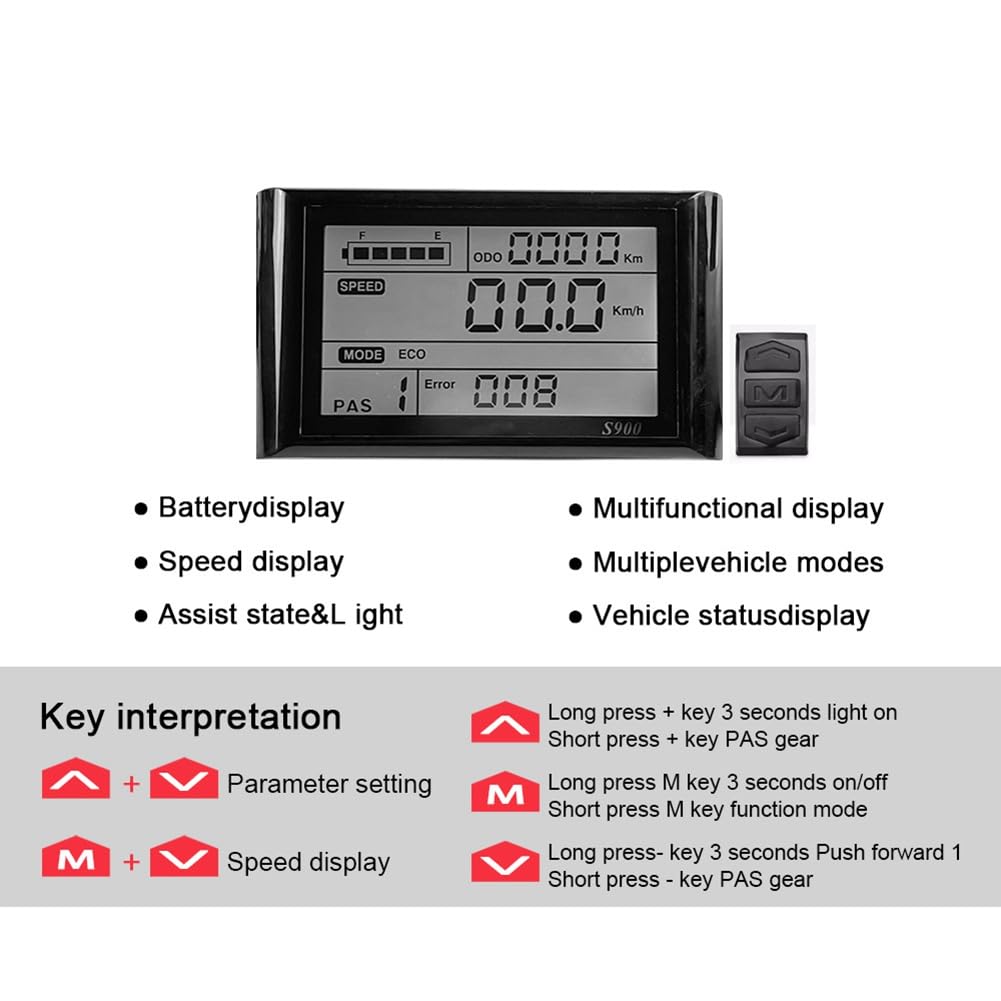 Dla 48V-72V 1000W-3000W Zestaw sterownika silnika roweru elektrycznego z wyświetlaczem LCD S900 Akcesoria rowerowe elektryczne