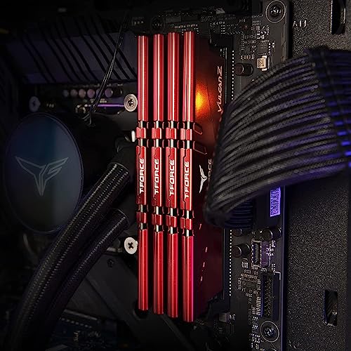 Image of TeamGroup T-Force Vulcan Z 16GB 3200MHz DDR4 (3200MT /s) CL16 Red UDIMM Desktop Gaming Memory, Metal Heatsink, Supports XMP 2.0, Compatible with Intel /AMD CPU, High Performance, Low Latency RAM Module