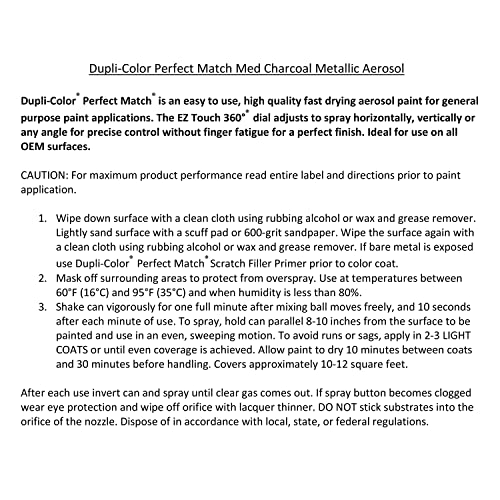 Image of Dupli-Color Perfect Match Premium Automotive Paint, Medium Charcoal (M), 8 oz