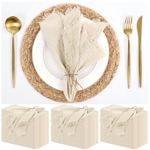 60 Pack Cotton Linen Napkins 16 x 16 Inch Linen