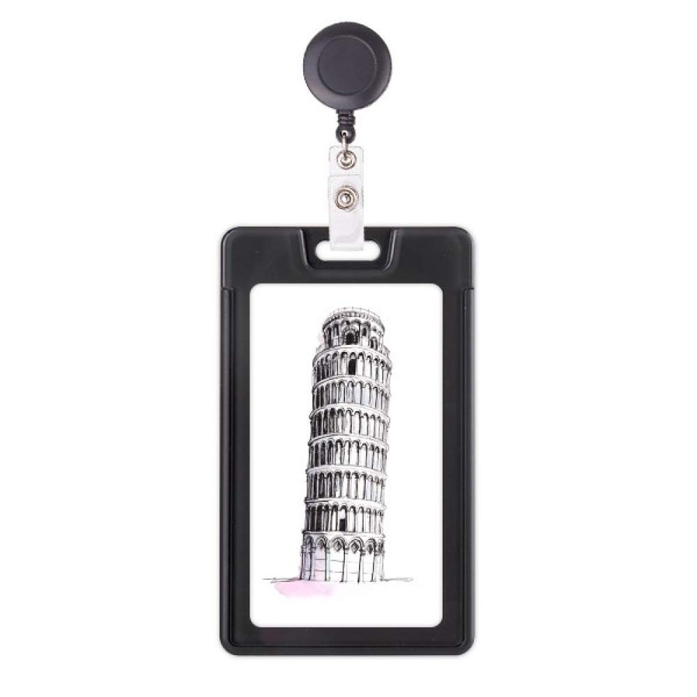 Porte-badge rétractable Michigan Pizza Tower avec cordon en nylon robuste