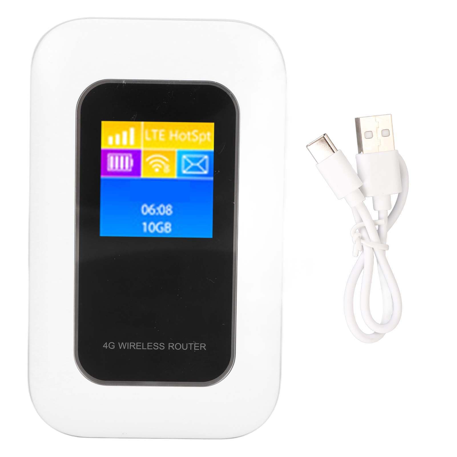 KIMISS Portable 4G LTE Mobile WiFi Hotspot Router | Dispositivo WiFi de Viaje Desbloqueado con Ranura de Tarjeta SIM | Fit UK y EU Networks | Admite hasta 10 Usuarios