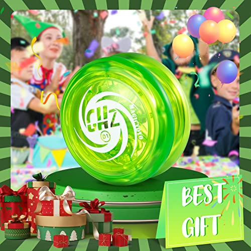 MAGICYOYO Responsive Yoyo D1 GHZ, Professionelle Looping JoJo für Kinder Jo-jo für Anfänger mit 6 Yoyo-Saiten, Yo Yo Handschuh, Tasche (Green)