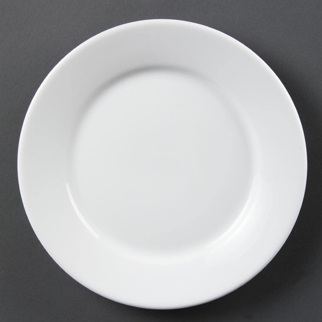 Olympia White Ware Wide Rimmed Service Plates 230mm Porcelain Innovative 12pc