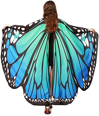Butterfly Wings for Women Fairy Ladies Cape Halloween Dress Up Costume Accessory Party Cape Nymph Pixie Cloak