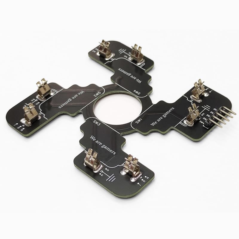 Image of Replaced JLF PCB for Sanwa TP-MA PCB Board With 4pcs D3V .187 inch Microswitches Hot Swap Joystick Board for OTTO DIY V2 V5 Kit (Black with 4pcs D3V switches)