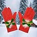 Christmas Gloves For Women Fancy Casual Fashion Holiday Costume Accessories Winter Warm Soft Mitten With Cute Bell Bow