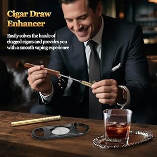 SEMKONT Cigar Humidor,Leather Travel Cigar Humidor,Include 4 Cigar Tubes with Humidifiers, Portable Cigar Case with Cigar Draw Enhancer and Multifunction Cigar Cutter,Cigar Accessories Gift Set