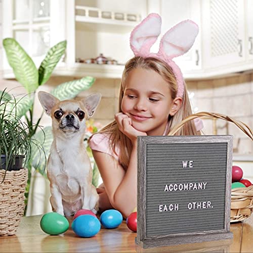 Fembw Double Sided Felt Letter Board,12''X12'' Felt Message Board With 1100+ Changeable 4-Colors Letters And Cursive Words,Wall Decor & Tabletop Display With Wood Stand #TOP6