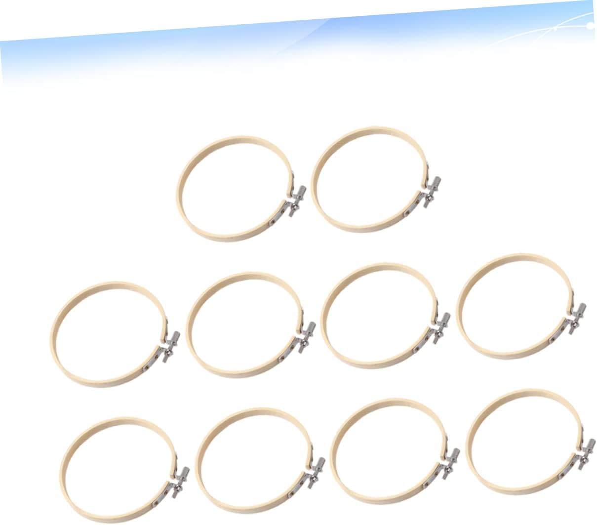 DIYEAH 10pcs DIY Embroidery Hoop Circle Frame for Cross Stitch Hoop Sewing Wall Decorations Beginner-Friendly Craft Kit