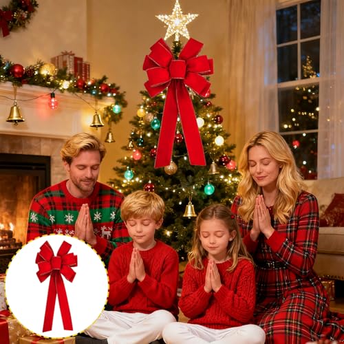 Christmas Tree Decorations 10 20in Burgundy Velvet Bows for Gift Wrapping - image 4