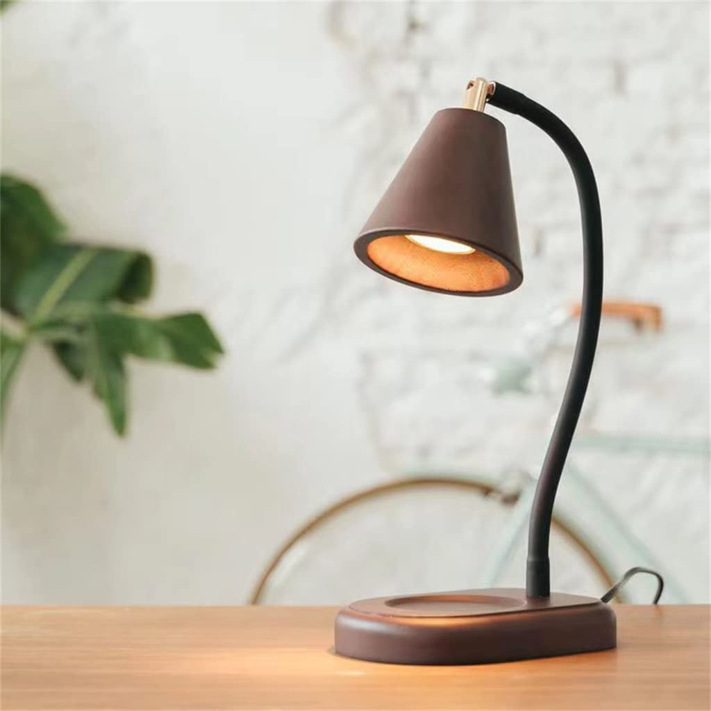 ppARK Lampada Candela Lampada per aromaterapia Regolabile in Altezza Lampada per Cera di Fusione Artigianale in Legno Lampada per scaldacandele per Camera da Letto, Bagno, Sala Yoga