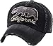 KBETHOS KBVT-619 BLK California Republic Cali Bear Collection Dad Hat Baseball Cap Polo Style Adjustable