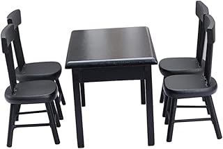 ibasenice 1 Conjunto De Mini Mesa E Cadeiras Micro Conjunto De Cadeira Para Acessórios De Mesa Mini Boneca Móveis Mini Cadeira De Madeira Móveis De Casa De Bonecas De Madeira Conjunto De