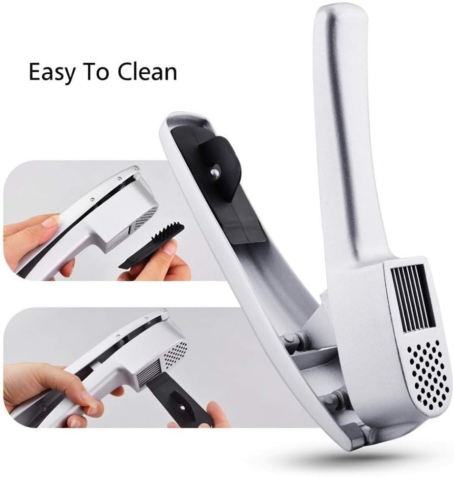 Garlic Press Mincer and Slicer 2 in 1 Kitchen Gadget Aluminium Crusher Grinder Chopper for Tool