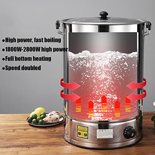 Elektrische Verwarming Warm Water Urn, Commerciële Roestvrij Staal 30-110℃ Verstelbare Temperatuur Isolatie Vat… - Afbeelding 4