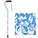NOVA Designer Offset Handle Cane, Blue Porcelain