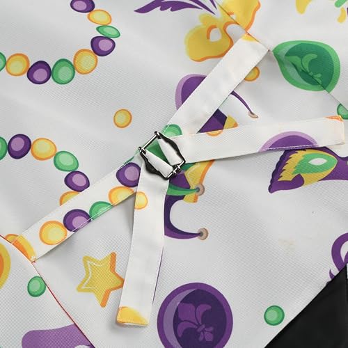 Image of GRAJTCIN Men's Festive Costume Adult Mardi Gras Vest 3D-Print St Patrick's Day Suit Independence Day Waistcoats