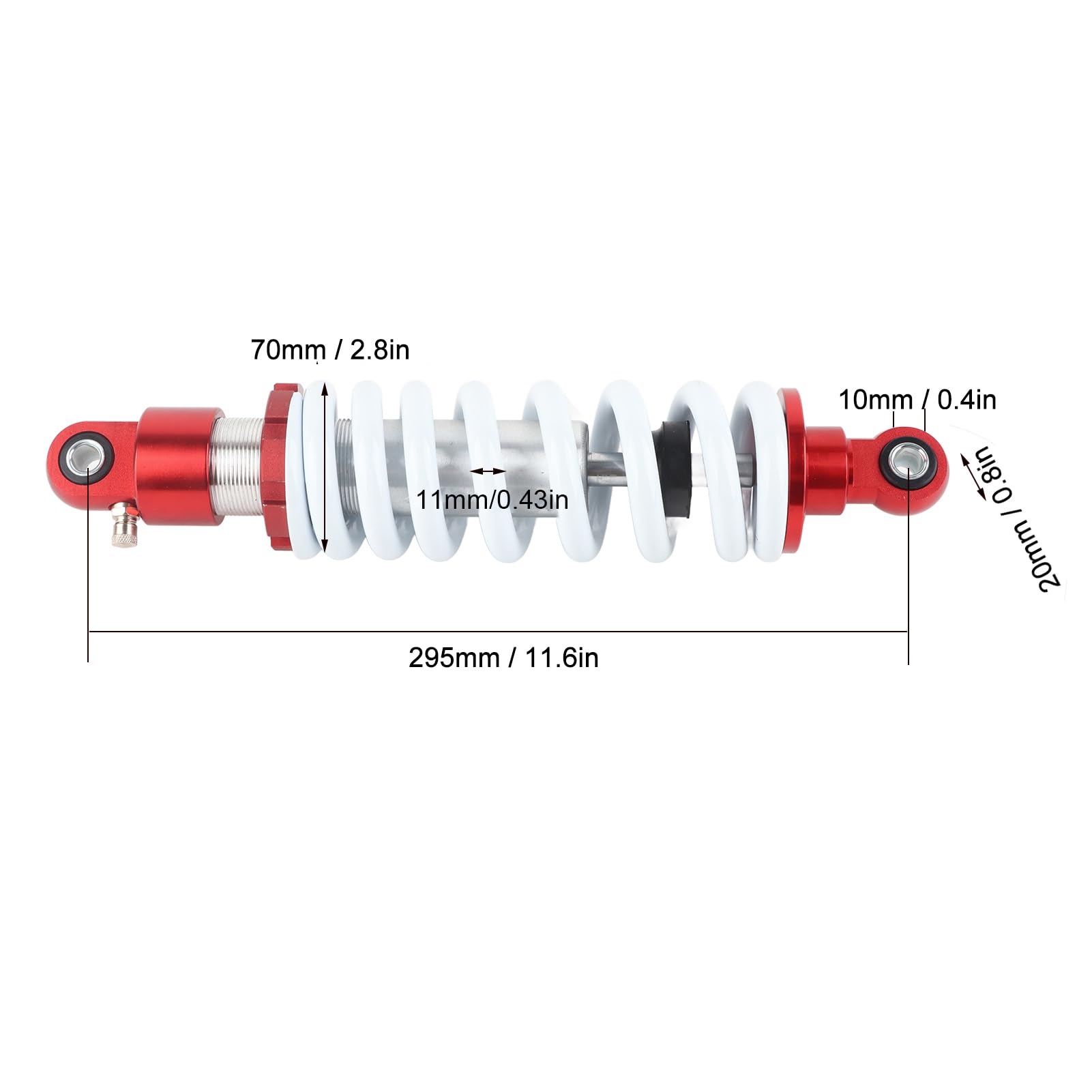 Ammortizzatore Posteriore di Alta qualità da 295 Mm per Moto - Migliore Gestione dello Smorzamento, Facile Installazione - Ideale per Bici da Cross e Trail
