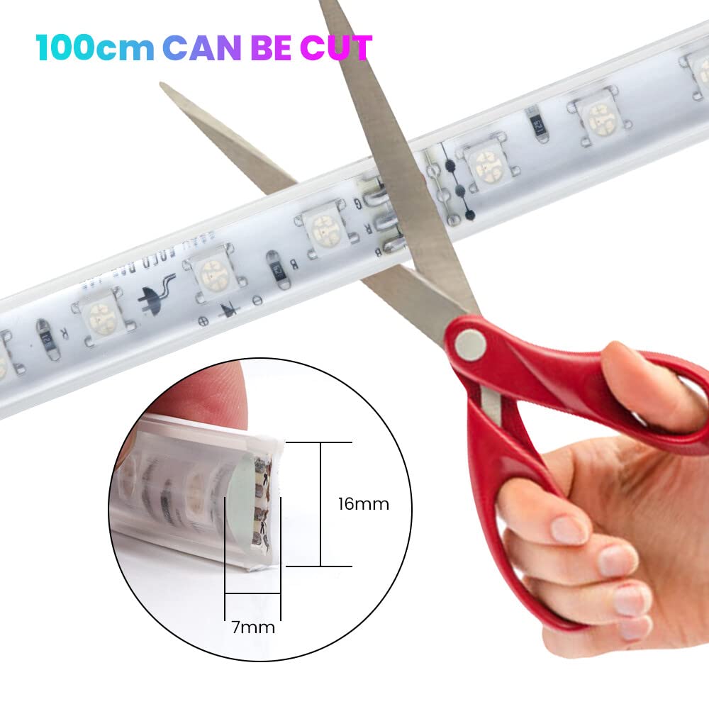 RGB LED Streifen 25M,AC220-240V SMD5050 60LEDs/m Wasserdichte Flexibel Bunt Streifen,1500W Regler Außenbereich Multi-Farbwechsel LED Lichtband mit 24 Tasten Fernbedienung für Wohnzimmer, Balkon
