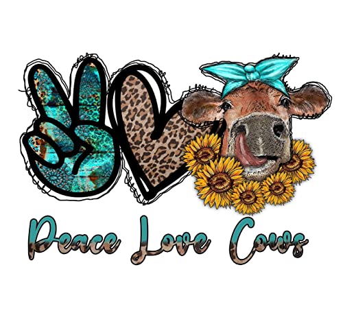 Kramer Peace Love Cows Sticker For Car Vinyl Decal Water Bottle Laptop Decal Motorcycle Helmet 4 In. #TOP22