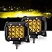 LED Lights Bar JEEP Car and Truck Fog Lights 4 Inch 36W Amber Light Work Lights 12V 24V 2 PCS Set Apply to Off Road,Jeep, Truck, Car, ATV, SUV (4INCH-36W-AMBER)