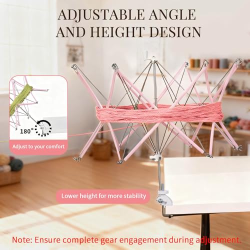 Image of SPEENSUN Yarn Swift, Adjustable Angle /Height Yarn Umbrella Turn Loose Yarn into Tidy Skeins, Easy to Install and Foldable, Perfectly Paired with Yarn Winder, with Storage Bag and Packaging Box