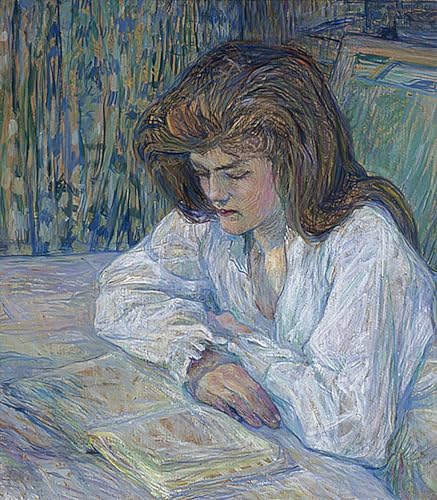 Affiche le Lecteur de Toulouse Lautrec toile d'art 60x90cm