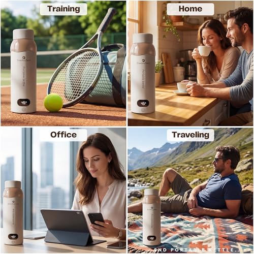 Image of StarAndDaisy Electric Kettle, Small Mini Coffee /Tea Kettle with 6 Temperature Settings, Fast Boiling Hot Water with Auto Shut-Off with Handle, SUS-304 Stainless Steel -Brown Beige