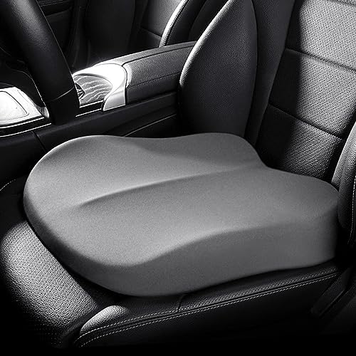 カーシートクッション、運転席用ユニバーサル大人用カーシートブースター、高さ10cmを上げる滑り止めカーシートクッション、車、オフィスチェア、車椅子用の洗えるカーシートブースター,グレー