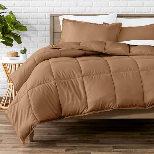 Image of Bare Home Comforter Set - Queen Size - Ultra-Soft - Goose Down Alternative - Premium 1800 Series - All Season Warmth (Queen, Caramel)