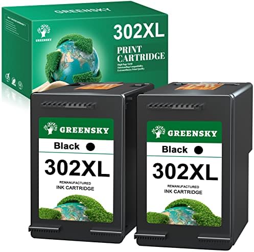 GREENSKY Remanufacturado para HP 302XL 302 Cartuchos de Tinta Reemplazo  para HP DeskJet 1110 2130 3630 Envy 4520 4522 4523 4524 Officejet 3830 3831  4650 4652 4654 5220 5230 (2 Negro) - PREYCA