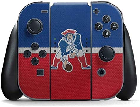 Skinit Decal Gaming Skin Compatible with Nintendo Switch (2017-2021) Joy-Con Controller - Officially Licensed NFL New England Patriots Zone Block Design