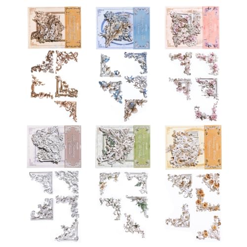 120Pcs Vintage Photo Frame Corners Decorative Paper