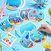 Kosiz 32 Sets Under The Sea Crafts Kits Make Your Own Ocean Animals Sticker Scenes DIY Sea Life Cards Fish Stickers for Classroom Activity Supplies Summer Crafts Underwater Party Favors #3