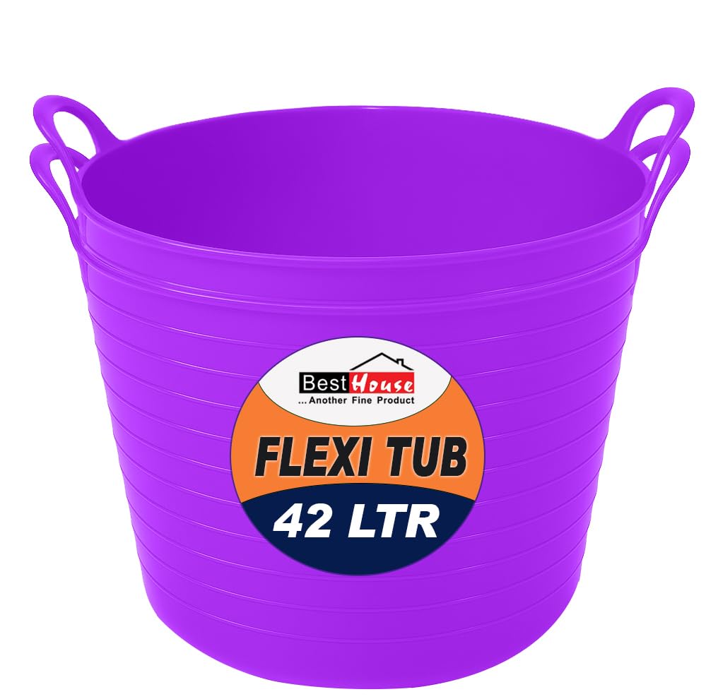 Best House | 3 Pcs of Flexi Tub with Handles | Small Size | Mini | 7 Litres | Black | Garden Tubs | Plastic Storage Container for Home, Washing, Garden Waste and DIY Projects — view 20