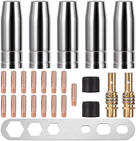 GABRIELLE 42 Pièces MB15 15AK Buses De Gaz Buses De Contact Porte-buse 0,8mm MIG Consommables Pour Torche De Soudage Pointes De Contact MIG Machine De Soudage MIG
