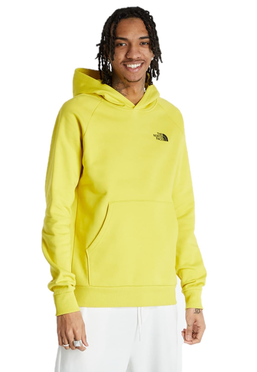 THE NORTH FACE Men's Raglan Redbox Hooded Sweatshirt (UK, Alpha, S, Regular, Regular, Acid Yellow)