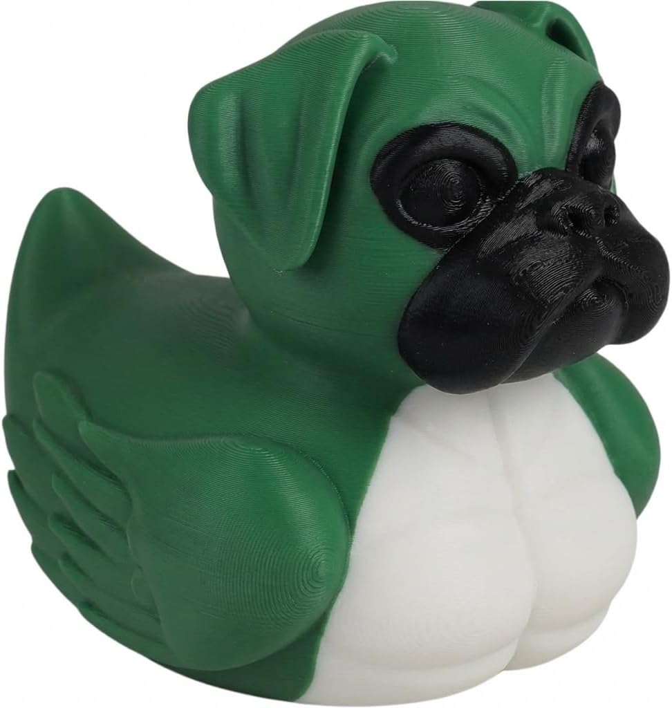 Boxer Dog Duck Collectible Figurine - Striking Blue and Black Desk Decor for Unique Gifts and Shelf Display - 3D Printed in Canada image 3