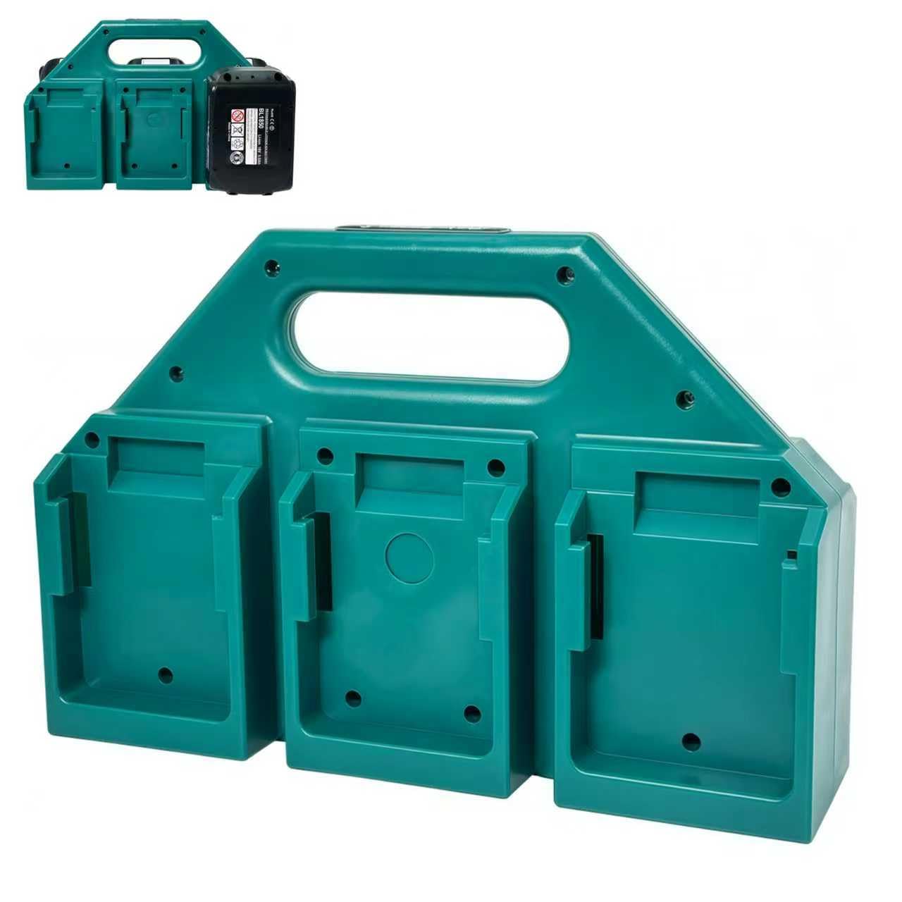 Kxufoae- 6-Slot Makita Battery Holder for 18V 14 4V Portable and Rugged Battery Case - Compact Organizer for