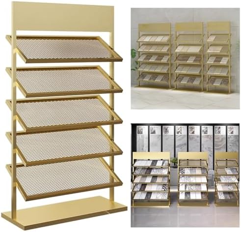 5-Tier Durable Tile Display Stand - Versatile Retail Sample Rack for Building Materials, Ideal for Trade Shows, Exhibitions, Home Improvement & DIY Projects - Perfect Display Solution