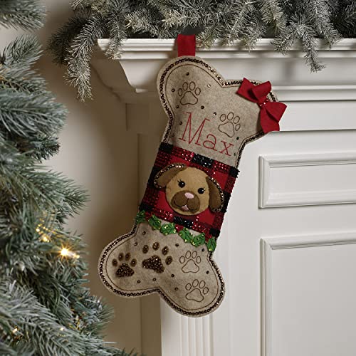 Bucilla Felt Applique Christmas Stocking Kit, Doggy Treat 18" Felt Applique Stocking Making Kit, Perfect for DIY Holiday Needlepoint Arts and Crafts, 89315E - Image 3