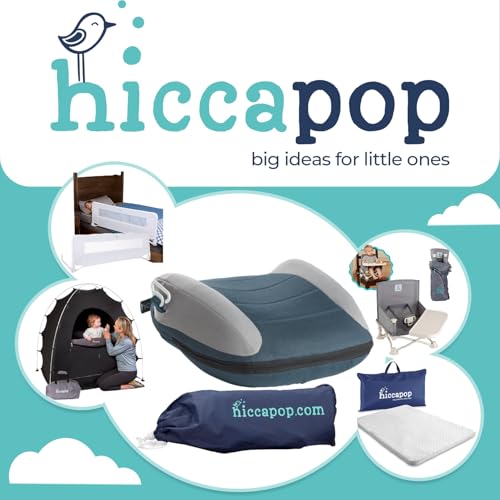Image of Hiccapop UberBoost Inflatable Backless Booster Seat for Kids, Portable Travel Car Seat | Ocean Steel Blue