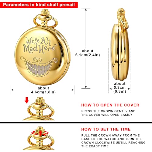Image of Smooth Pocket Watch Alloy Steel Quartz Roman /Arabic Numerals with 37cm Chain for Father's Day Xmas Best Gifts